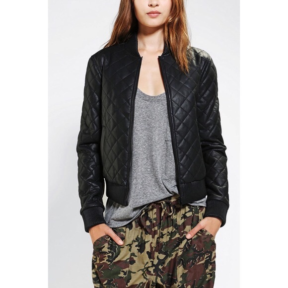 silence + noise Jackets & Blazers - Silence + Noise Quilted Faux Leather Jacket